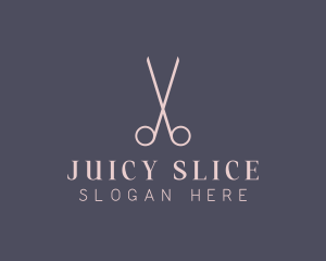 Minimalist Hair Scissors logo design