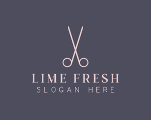 Minimalist Hair Scissors logo design