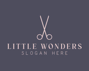 Minimalist Hair Scissors logo design