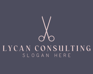 Minimalist Hair Scissors logo design