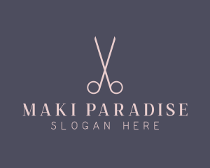 Minimalist Hair Scissors logo design