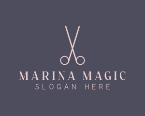 Minimalist Hair Scissors logo design