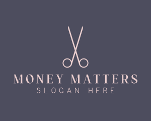 Minimalist Hair Scissors logo design