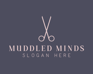 Minimalist Hair Scissors logo design