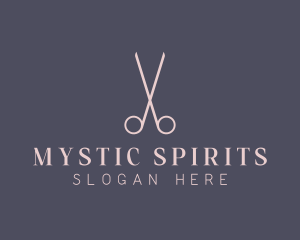 Minimalist Hair Scissors logo design