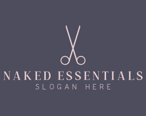 Minimalist Hair Scissors logo design