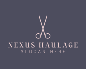 Minimalist Hair Scissors logo design