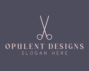 Minimalist Hair Scissors logo design