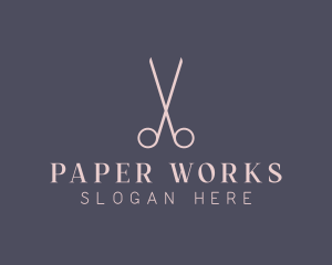 Minimalist Hair Scissors logo design