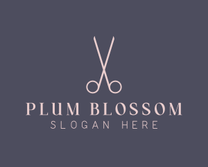 Minimalist Hair Scissors logo design