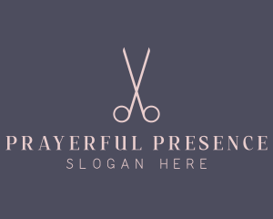 Minimalist Hair Scissors logo design