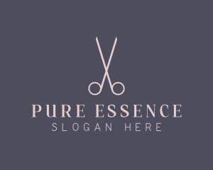 Minimalist Hair Scissors logo design