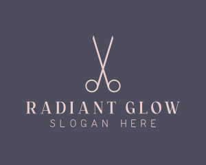 Minimalist Hair Scissors logo design