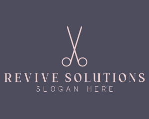 Minimalist Hair Scissors logo design