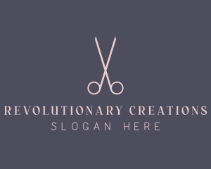 Minimalist Hair Scissors logo design