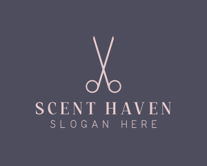 Minimalist Hair Scissors logo design