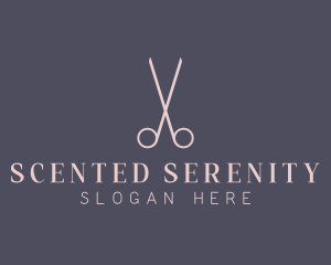 Minimalist Hair Scissors logo design