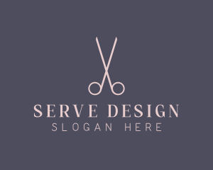 Minimalist Hair Scissors logo design