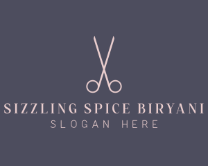 Minimalist Hair Scissors logo design