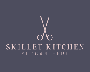 Minimalist Hair Scissors logo design