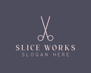 Minimalist Hair Scissors logo design