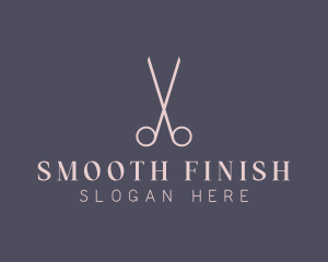 Minimalist Hair Scissors logo design