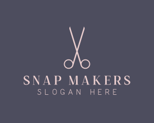 Minimalist Hair Scissors logo design