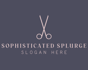 Minimalist Hair Scissors logo design