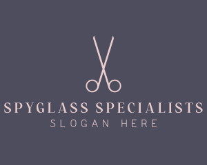 Minimalist Hair Scissors logo design