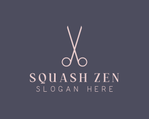 Minimalist Hair Scissors logo design