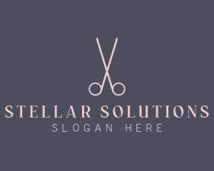 Minimalist Hair Scissors logo design