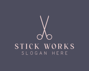 Minimalist Hair Scissors logo design