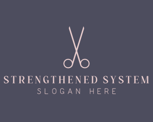 Minimalist Hair Scissors logo design