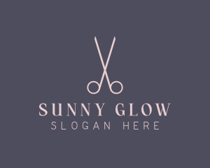 Minimalist Hair Scissors logo design