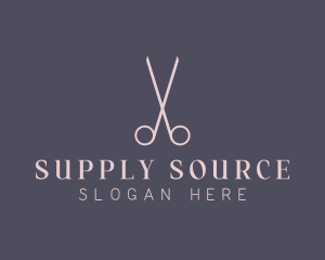 Minimalist Hair Scissors logo design