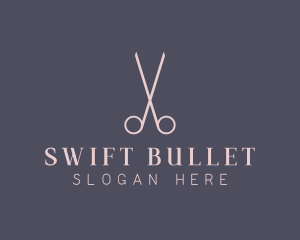 Minimalist Hair Scissors logo design