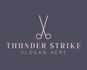 Minimalist Hair Scissors logo design