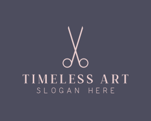 Minimalist Hair Scissors logo design