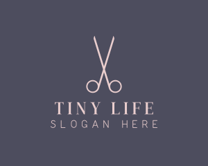 Minimalist Hair Scissors logo design