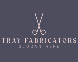 Minimalist Hair Scissors logo design