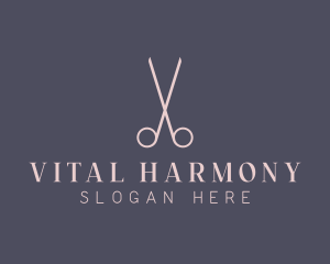 Minimalist Hair Scissors logo design