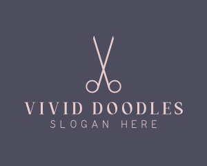 Minimalist Hair Scissors logo design