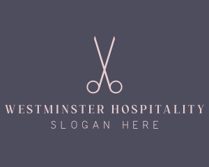 Minimalist Hair Scissors logo design