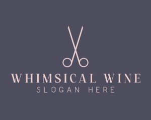 Minimalist Hair Scissors logo design