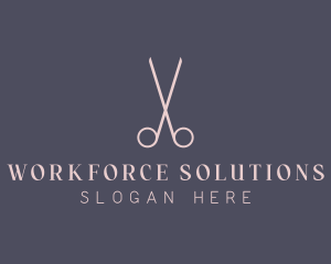 Minimalist Hair Scissors logo design