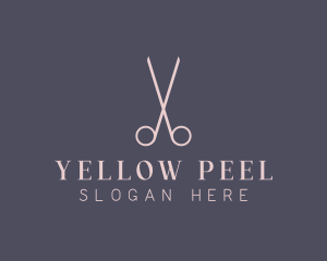 Minimalist Hair Scissors logo design