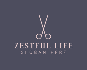 Minimalist Hair Scissors logo design