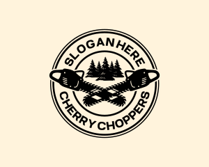 Chainsaw Forestry Woodwork logo design