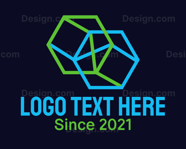 Geometric Hexagon Cylinder Logo