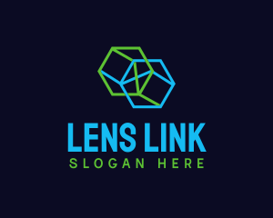 Geometric Hexagon Cylinder logo design